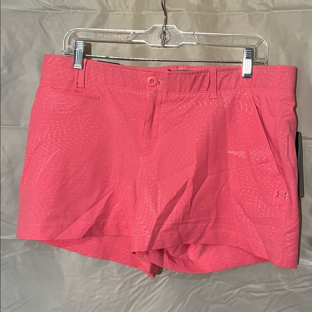 Under Armour Heat Gear Women’s Fitted Pink Shorts Size 14 New With Tags